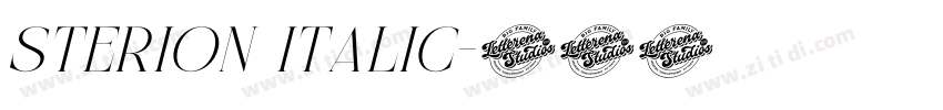 Sterion Italic字体转换 Sterion Italic字体转换